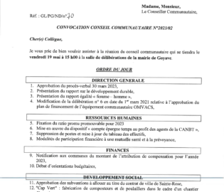 Ordre du jour du Conseil Communautaire du 19 mai 2023