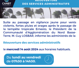 Réouverture des services administratifs