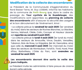 Modification de la collecte des encombrants