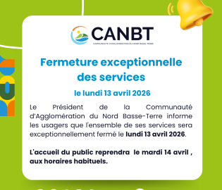 Fermeture exceptionnelle des services - Lundi 13 avril 2026